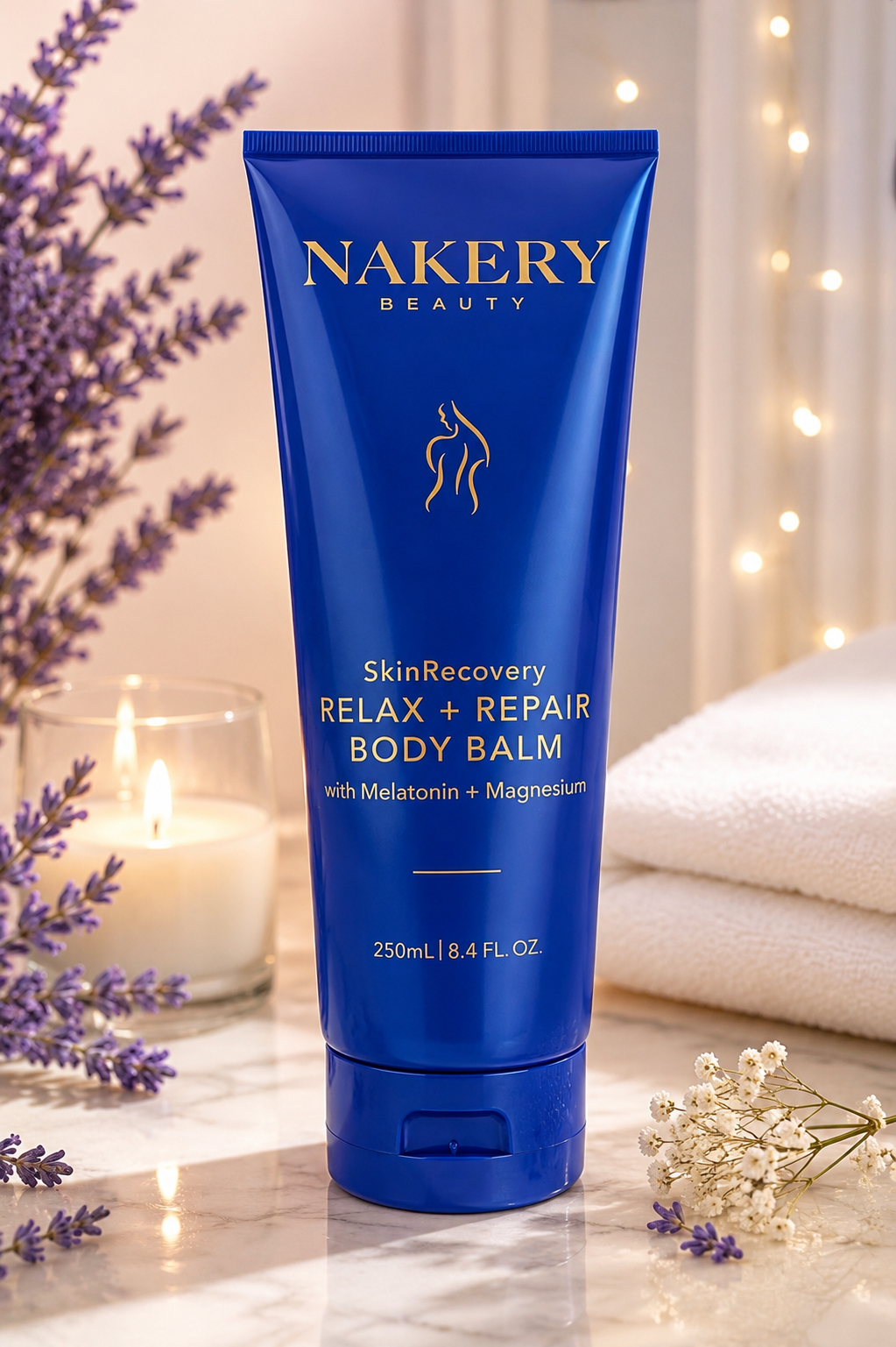 NAKERY Beauty SkinRecovery Relax + Repair Body Balm with Melatonin & Magnesium | 8.4 fl oz.