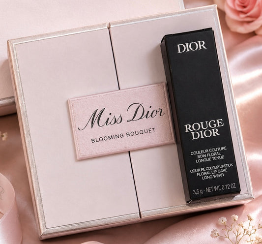 Dior Rouge Dior Lipstick (Velvet Finish) & Miss Dior Blooming Bouquet Travel Gift Set – Full Size Lipstick