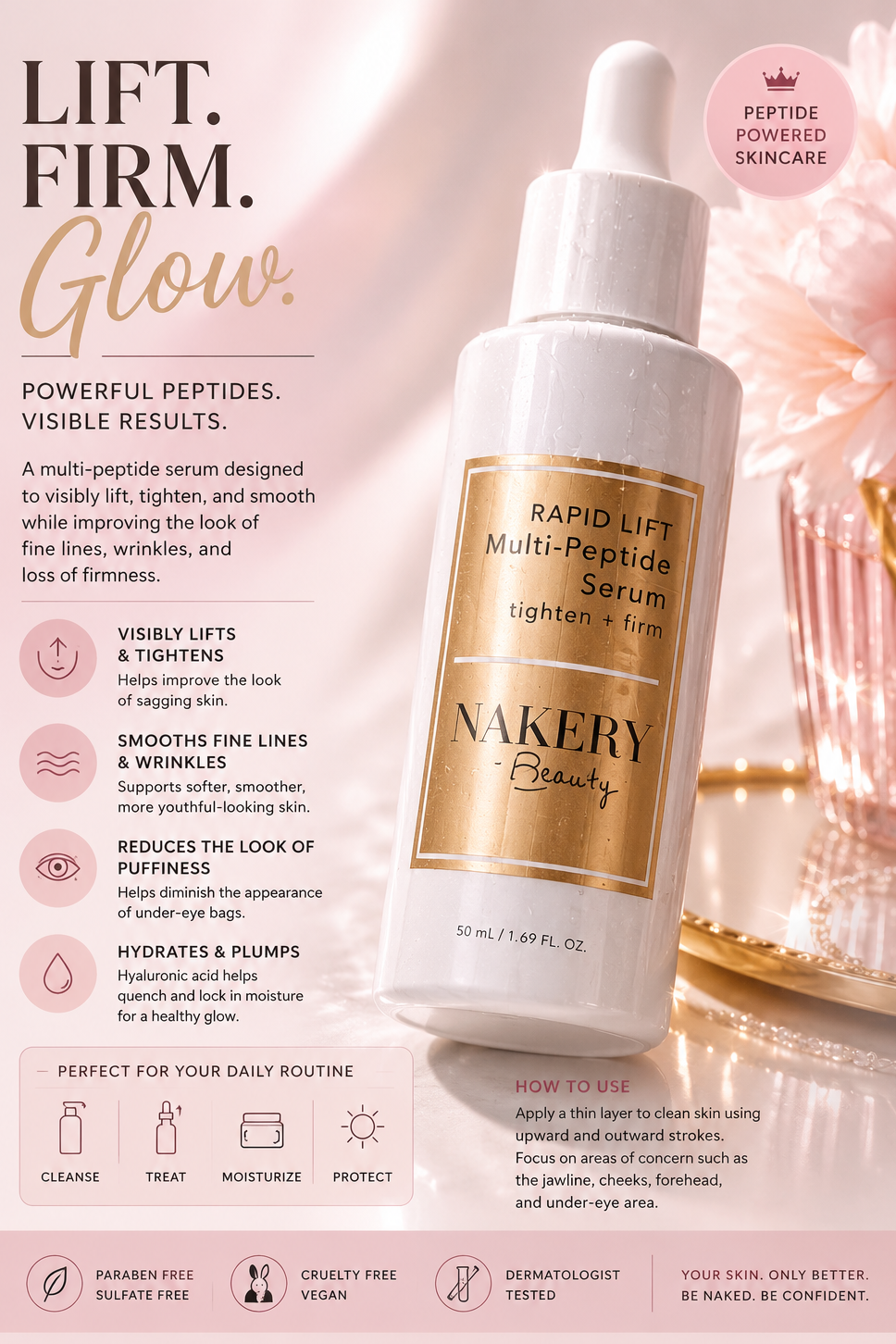 Nakery Beauty Rapid Lift Multi-Peptide Serum (Available in 2 sizes)