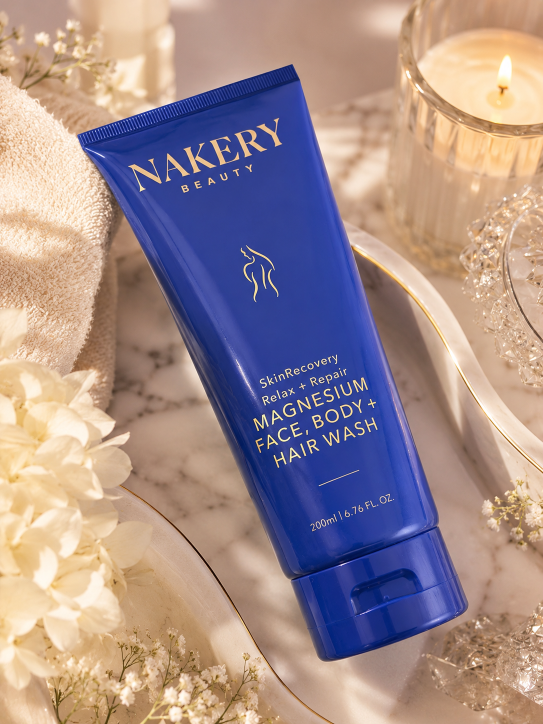 Nakery Beauty SkinRecovery Relax + Repair Magnesium Face, Body & Hair Wash (200 ml / 6.76 oz)