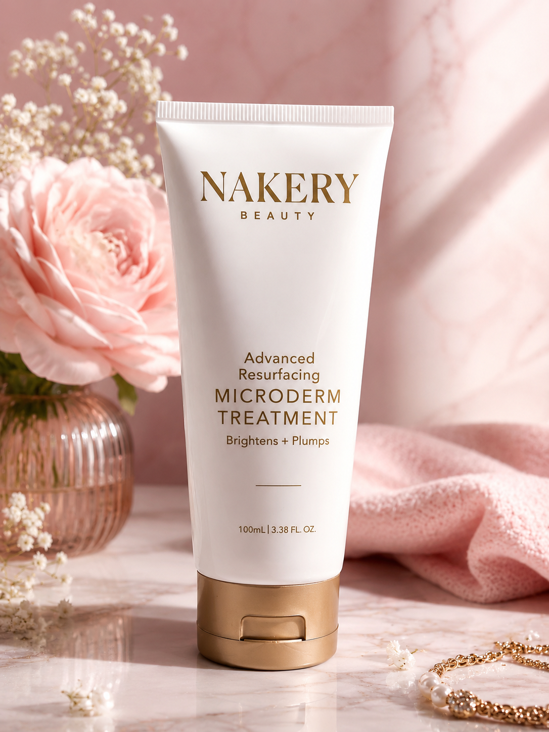 Nakery Beauty Advanced Resurfacing Microderm Treatment | Brightening & Plumping Exfoliating Facial Treatment | 3.38 oz / 100 mL