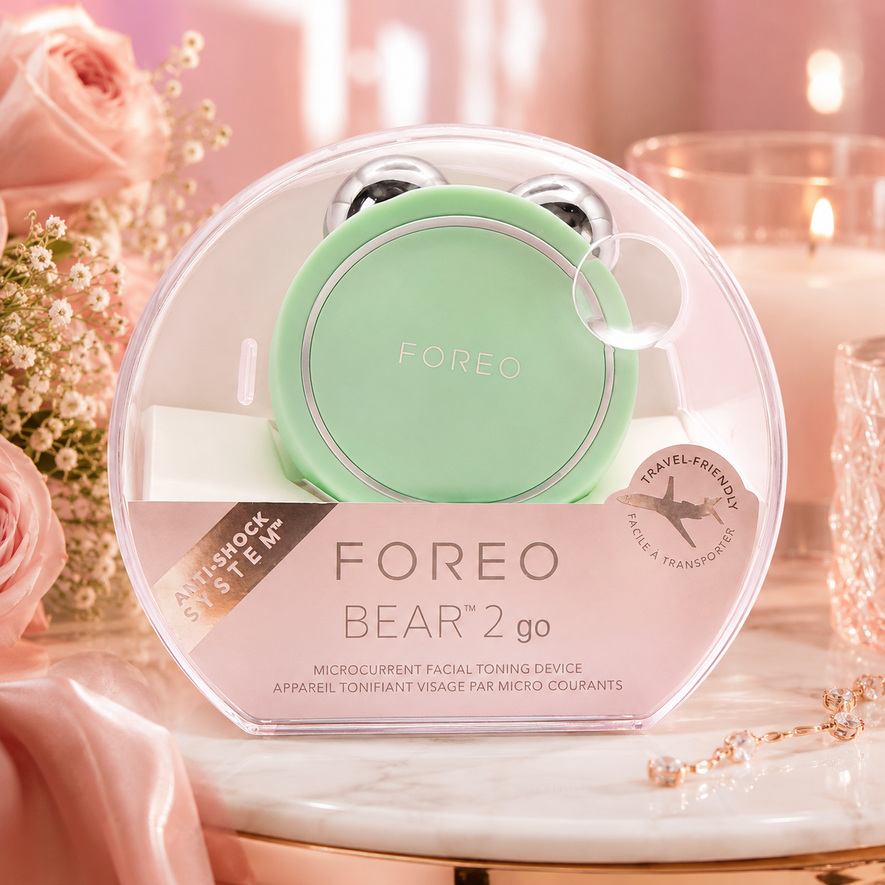FOREO BEAR™ 2 go Microcurrent Facial Toning Device – Pistachio
