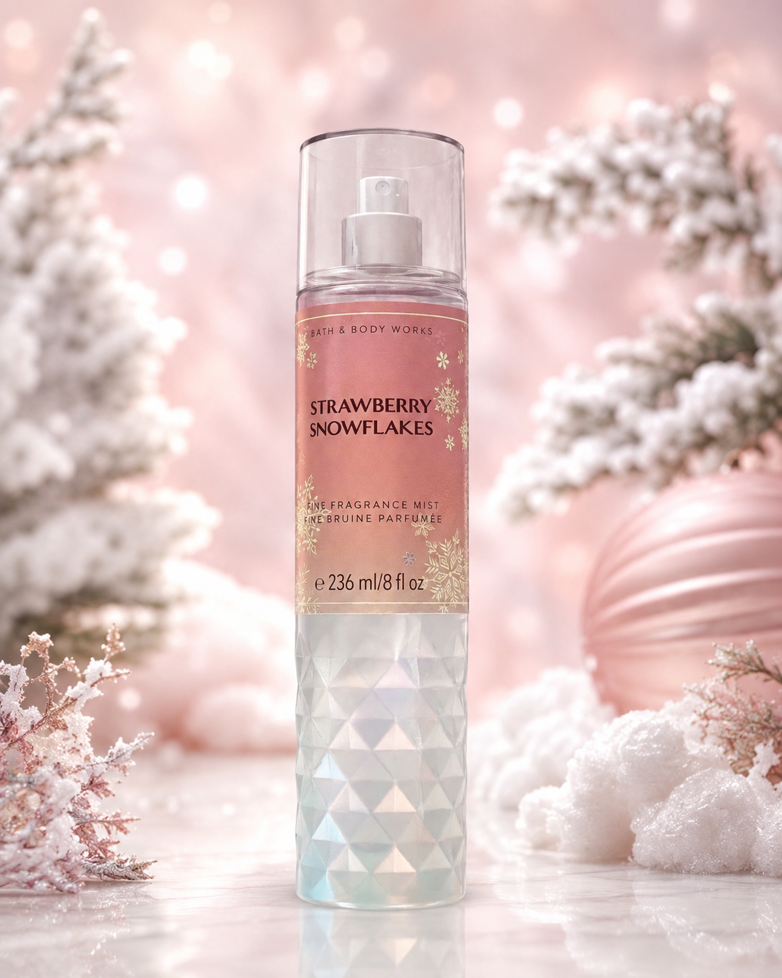 Bath & Body Works Strawberry Snowflakes Fine Fragrance Mist – 8 oz Full Size