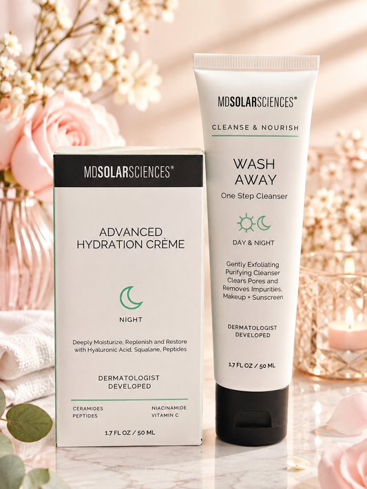 MDSolarSciences Advanced Hydration Crème + Wash Away Cleanser Skincare Duo