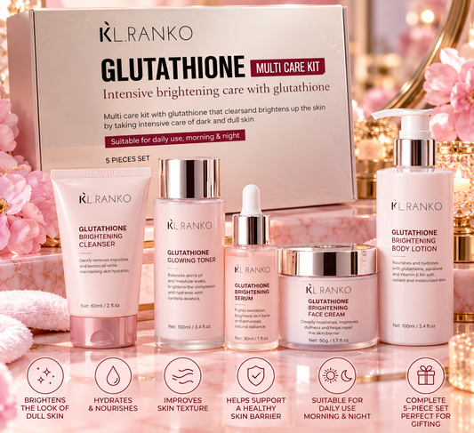 Glutathione Brightening Face & Body Skincare Set – 5 Piece Multi Care Kit