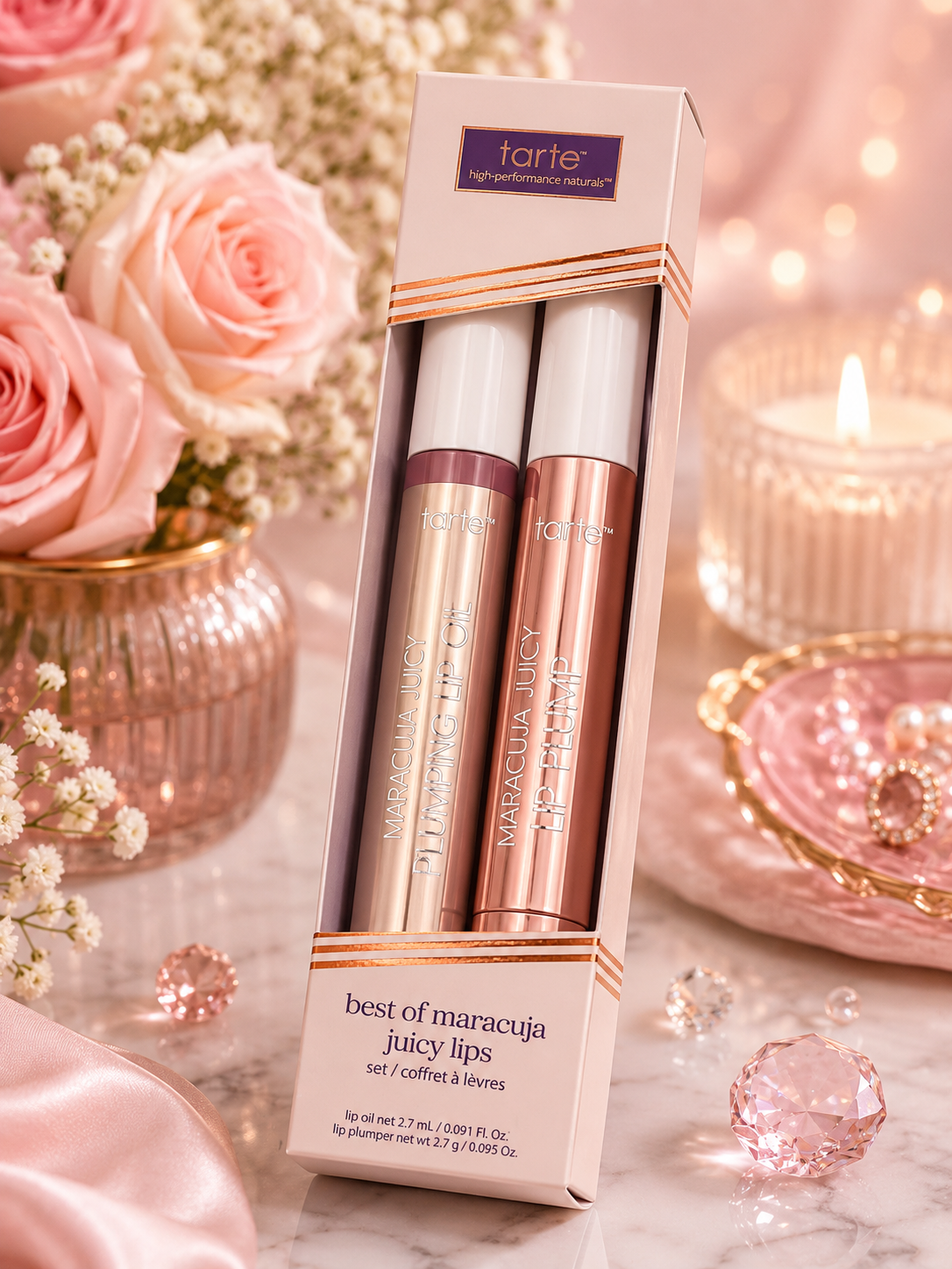 Tarte Best of Maracuja Juicy Lips Duo – Cool Mauve & Buffed Rose | Full-Size Lip Set