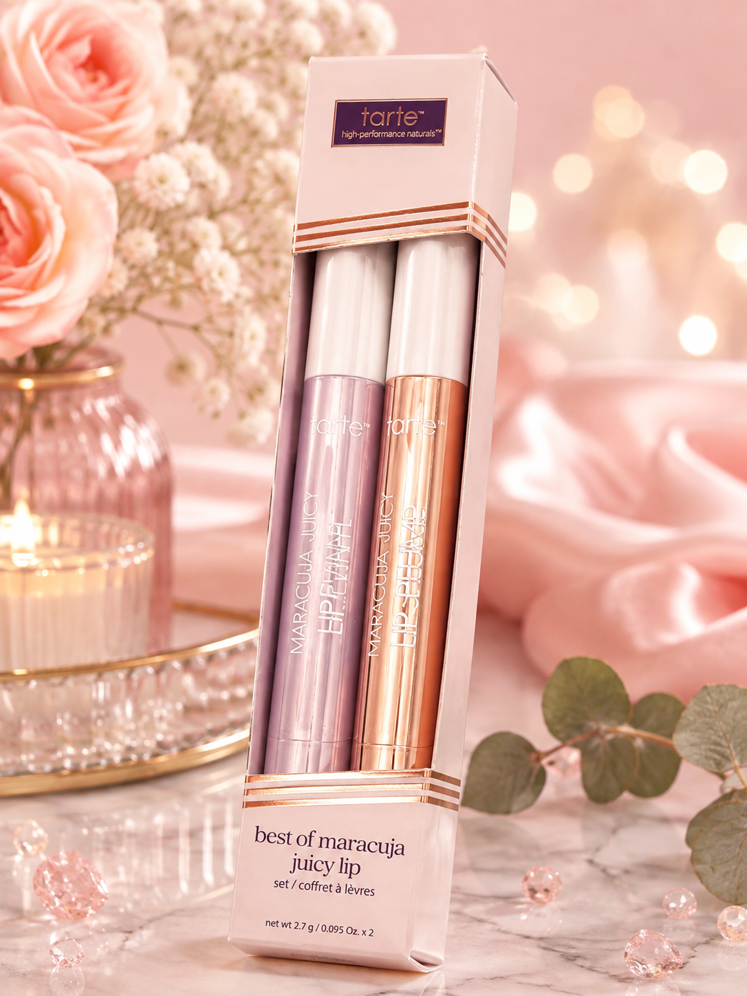 Tarte Best of Maracuja Juicy Lip 2-Piece Set – Spiced Pink & Rose Quartz Shimmer Glass