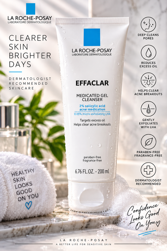 La Roche-Posay Effaclar Medicated Gel Cleanser 6.76 oz – 2% Salicylic Acid Acne Face Wash