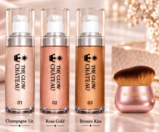 Glow Your Own Way Bundle – Face + Body Shimmer Cream + BOMBRUSH by TGC™