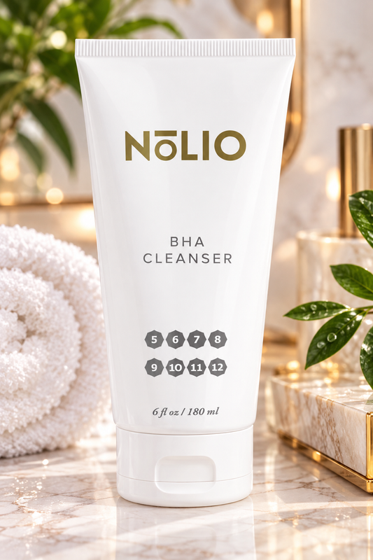 NoLIO BHA Cleanser with Salicylic & Glycolic Acid – Exfoliating Face Wash, 6 oz
