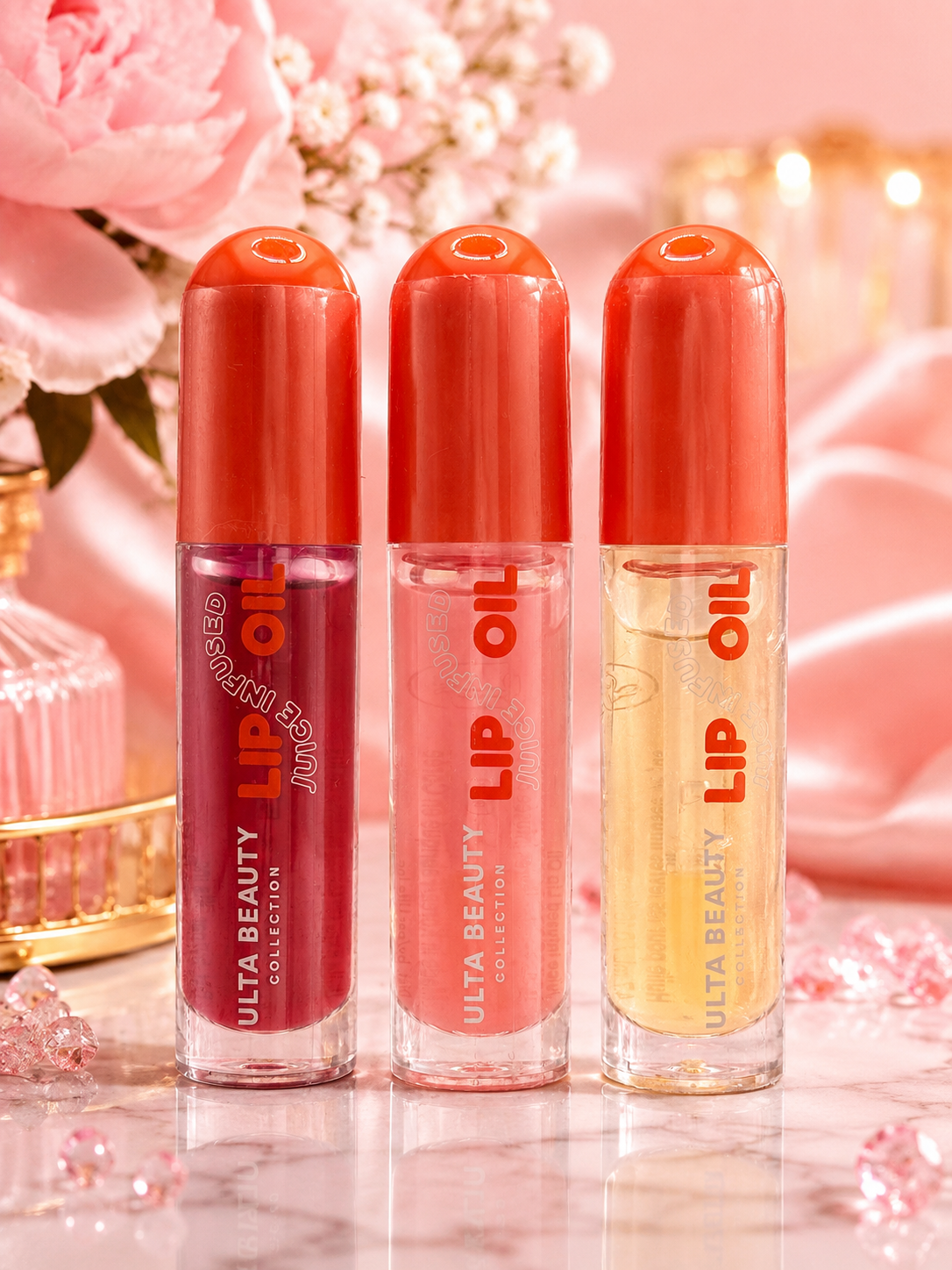ULTA Beauty Collection Juice Infused Lip Oil Trio – 3 Assorted Scents/Shades