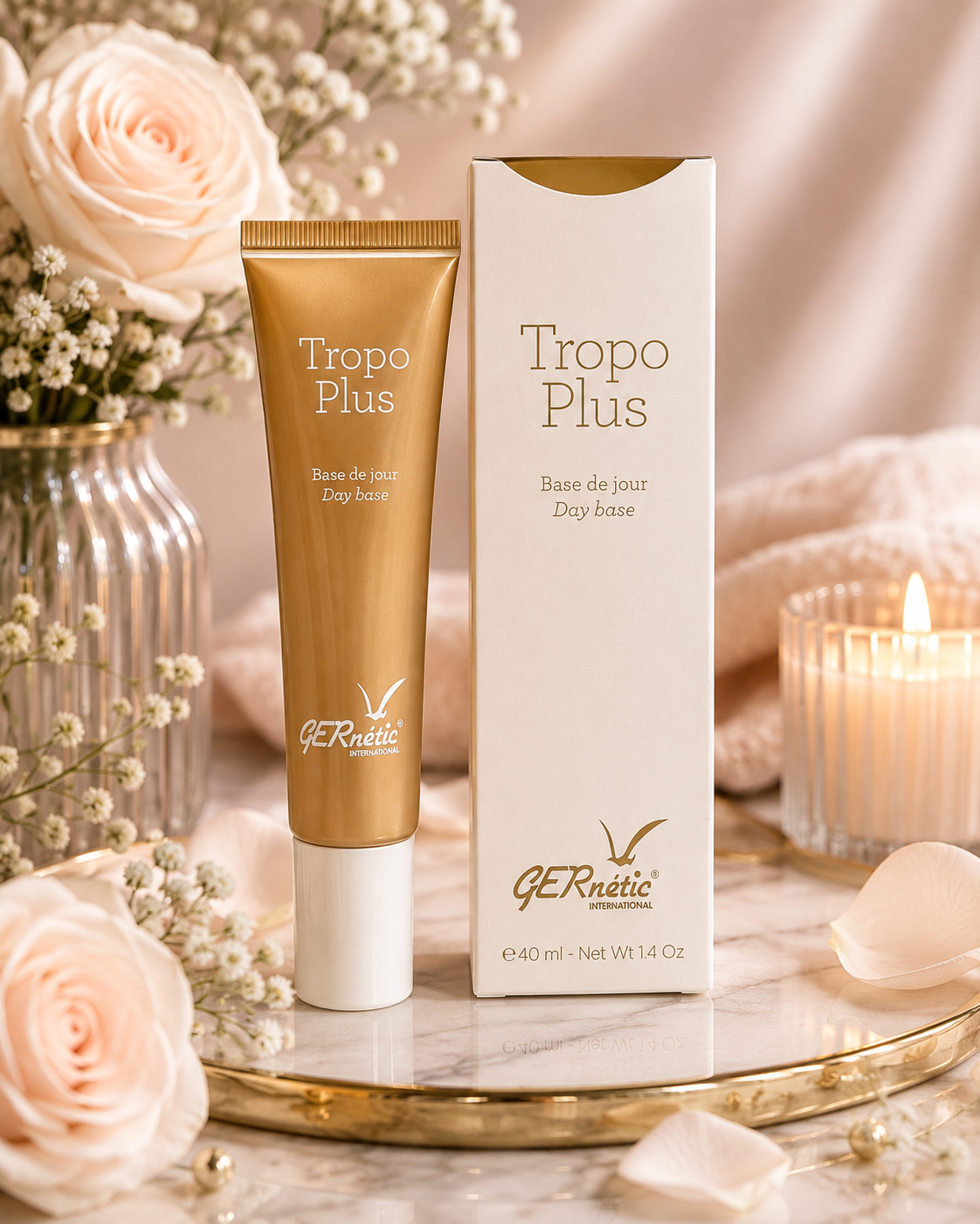 GERnétic International Tropo Plus Day Base 40 mL – Hydrating Day Cream & Makeup Base for Dry Skin