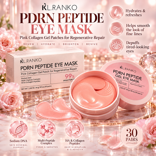 PDRN Peptide Eye Mask – Pink Collagen Gel Eye Patches, 30 Pairs
