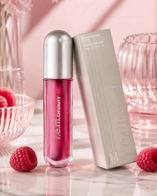 r.e.m. beauty Essential Drip Lip Oil – Raspberry Drip | Hydrating High-Shine Lip Oil 7 mL