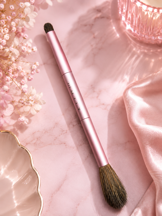 Mally Beauty Dual-Ended Eyeshadow & Blending Brush – Pink Makeup Brush
