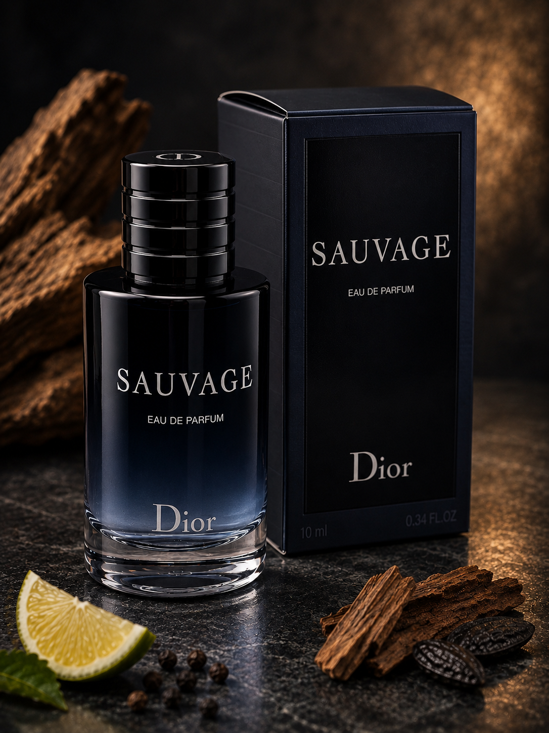 Dior Sauvage Parfum for Men - .34 oz./10ml Mini Sauvage