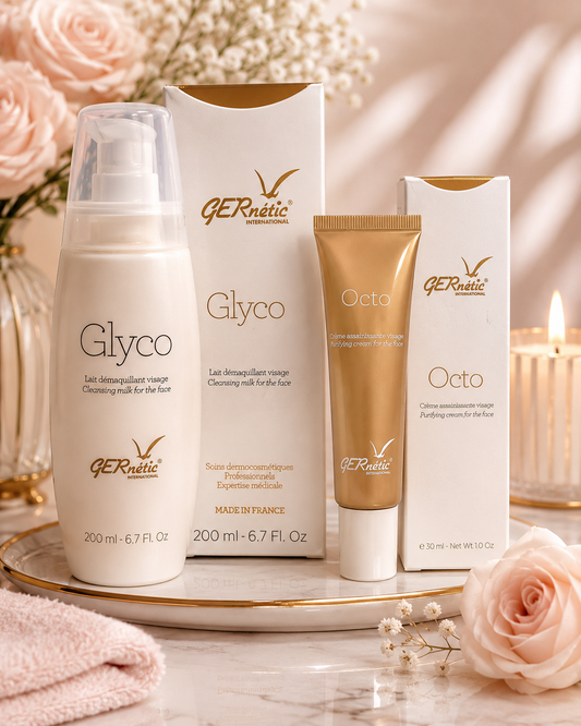GERnétic International Glyco Cleansing Milk + Octo Purifying Cream 2-Piece French Skincare Set