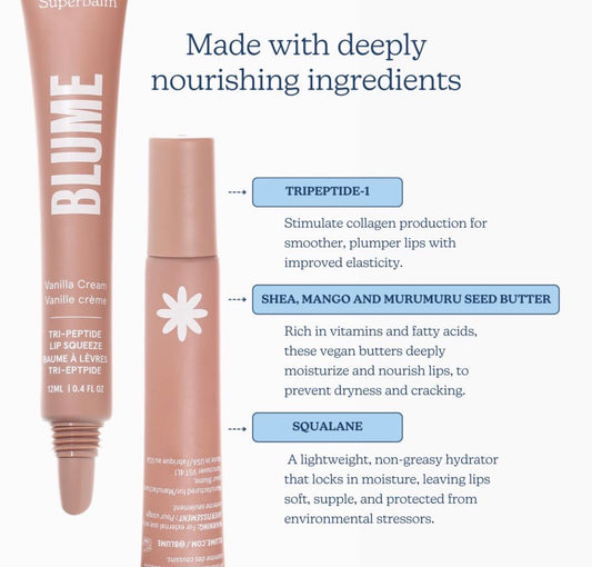 BLUME Superbalm Tripeptide-1 Hydrating Lip Balm – Vanilla Cream