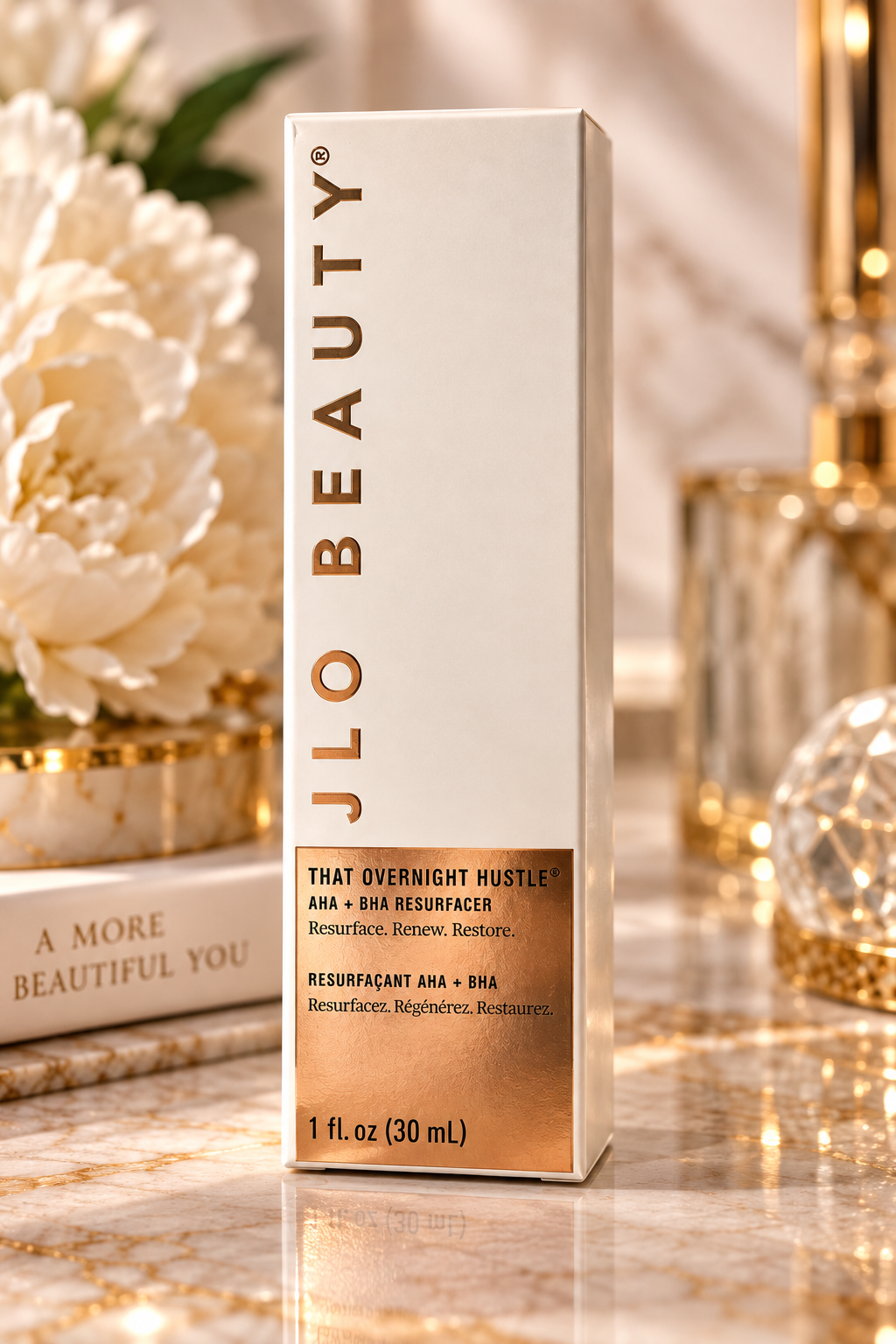 JLo Beauty That Overnight Hustle AHA + BHA Resurfacer 1 oz / 30 mL – Overnight Exfoliating Serum