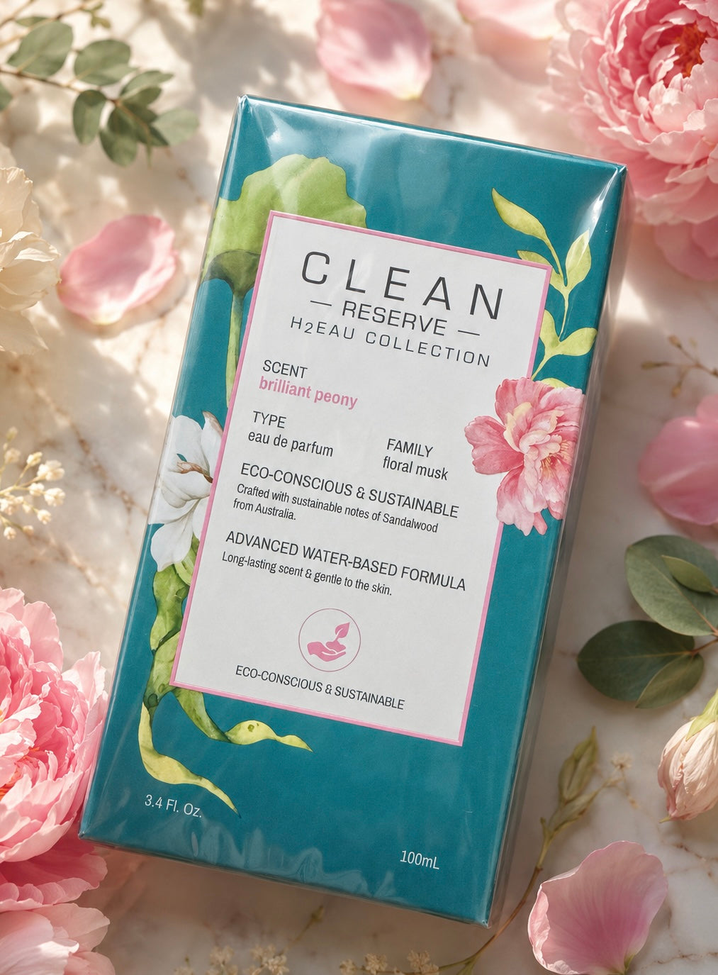 CLEAN RESERVE H2EAU Collection – Brilliant Peony Eau de Parfum (3.4 fl oz / 100 mL)
