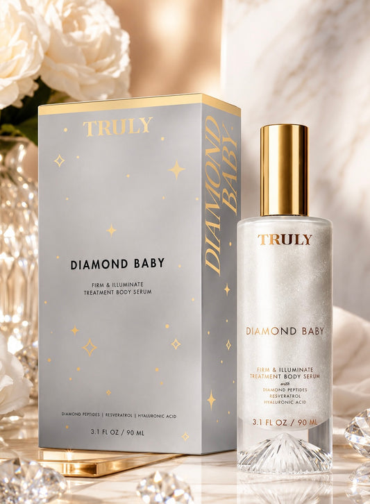 Truly Diamond Baby Firm & Illuminate Treatment Body Serum 3.1 oz | Diamond Peptides + Hyaluronic Acid
