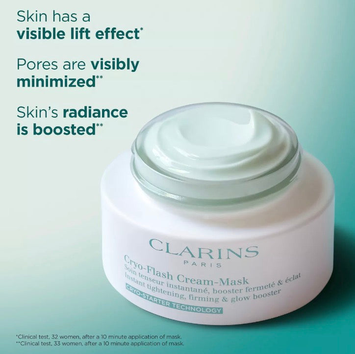 Clarins Cryo-Flash Cream-Mask
Instant Tightening, Firming & Glow Booster