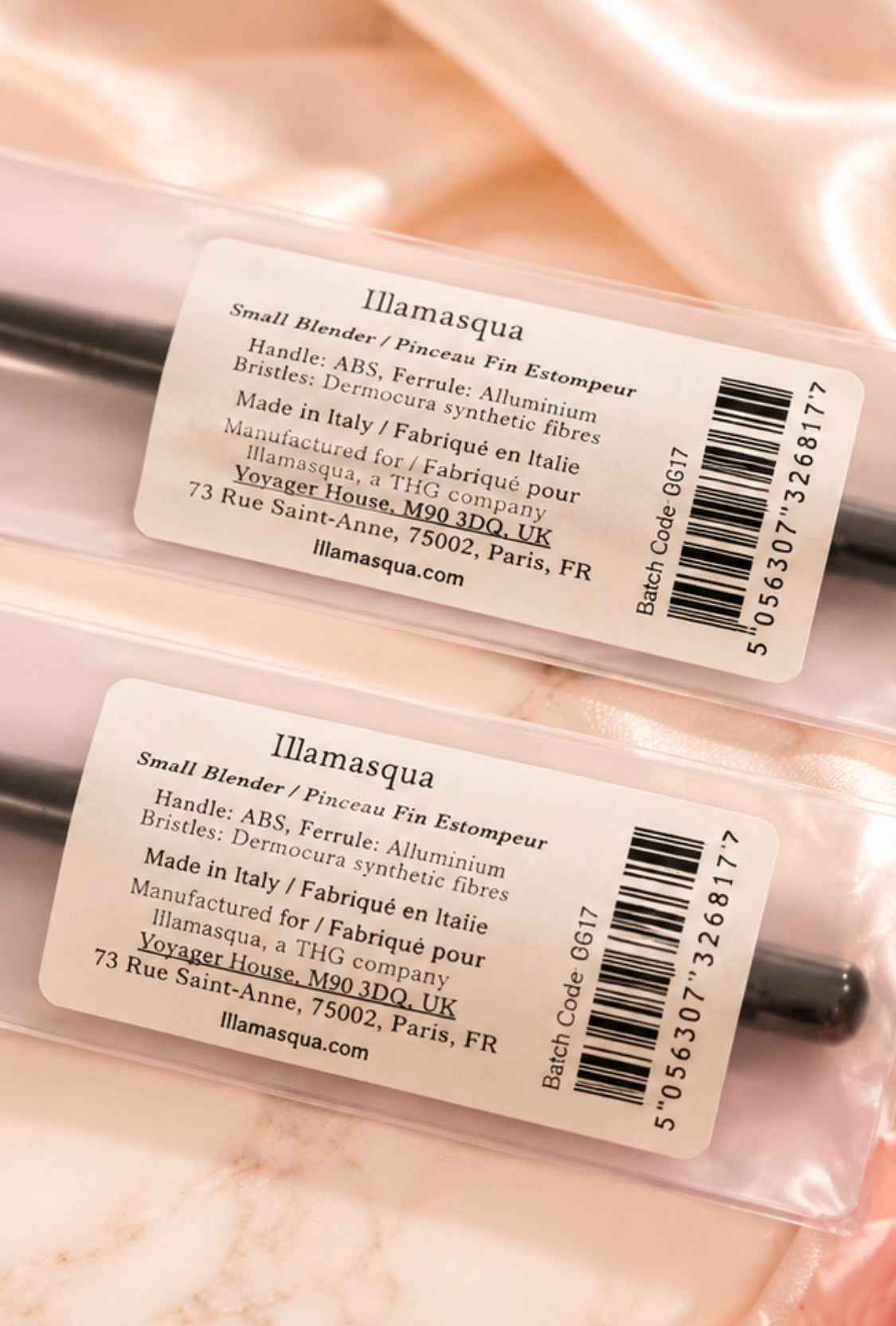 Illamasqua Small Blender Brush 2-Piece Bundle – Vegan Synthetic Detail Blending Brushes | Made in Italy