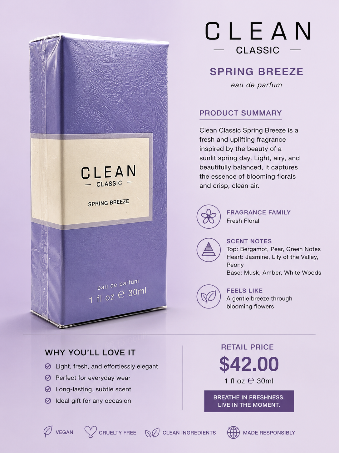 CLEAN Classic Spring Breeze Eau de Parfum 30ml