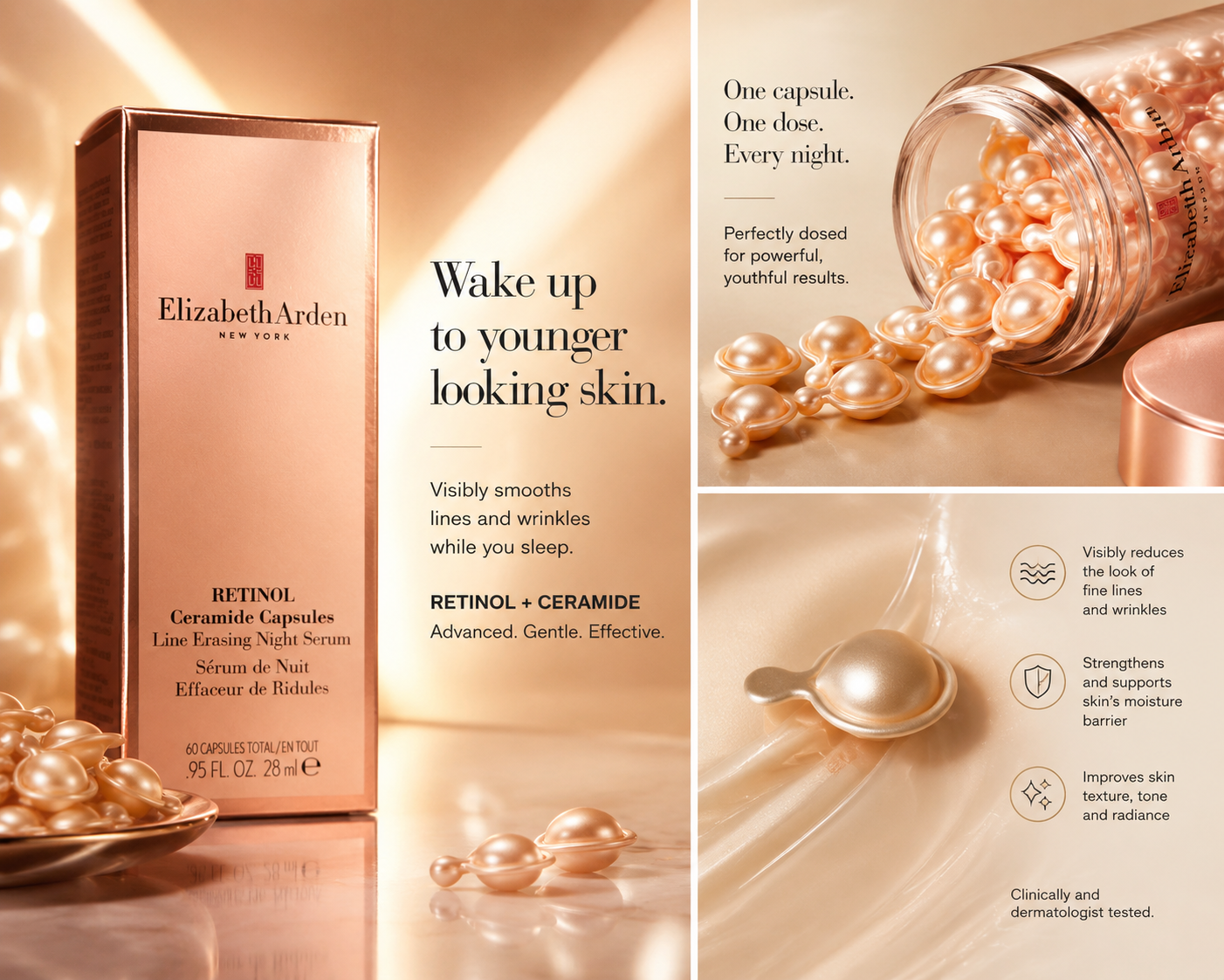 Elizabeth Arden Retinol Ceramide Capsules Line Erasing Night Serum