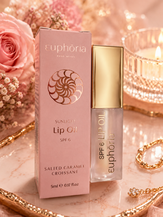 Euphōria Sunlight Lip Oil SPF 6 — Salted Caramel Croissant