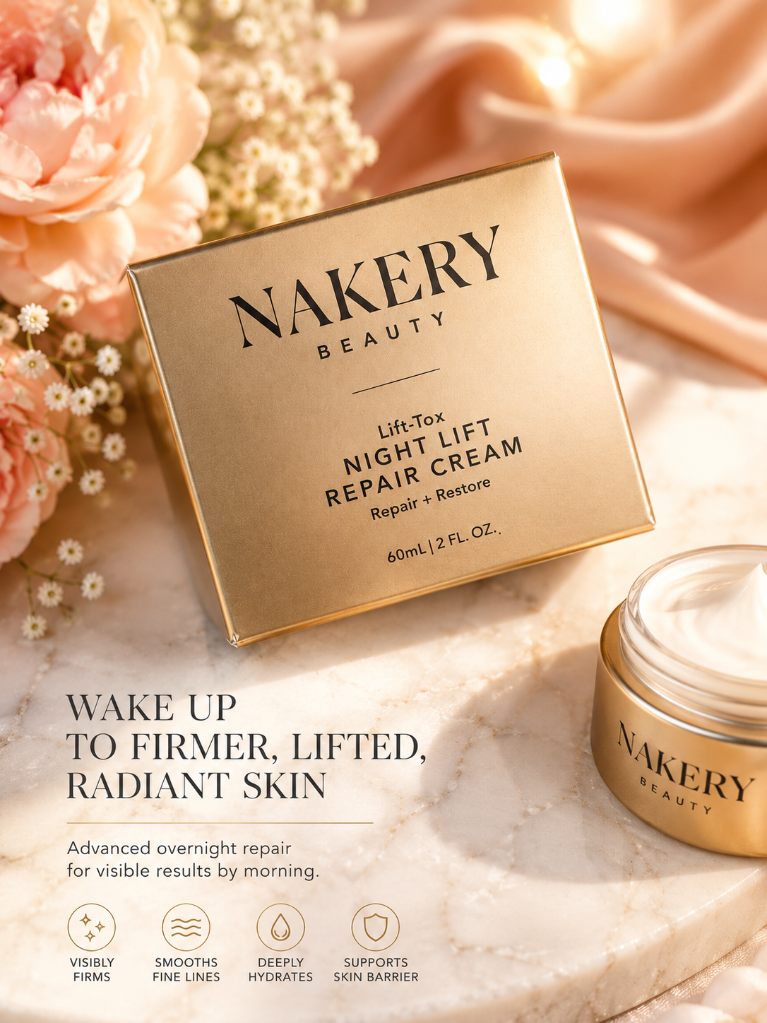 Nakery Beauty Lift-Tox Night Lift Repair Cream (60 mL)