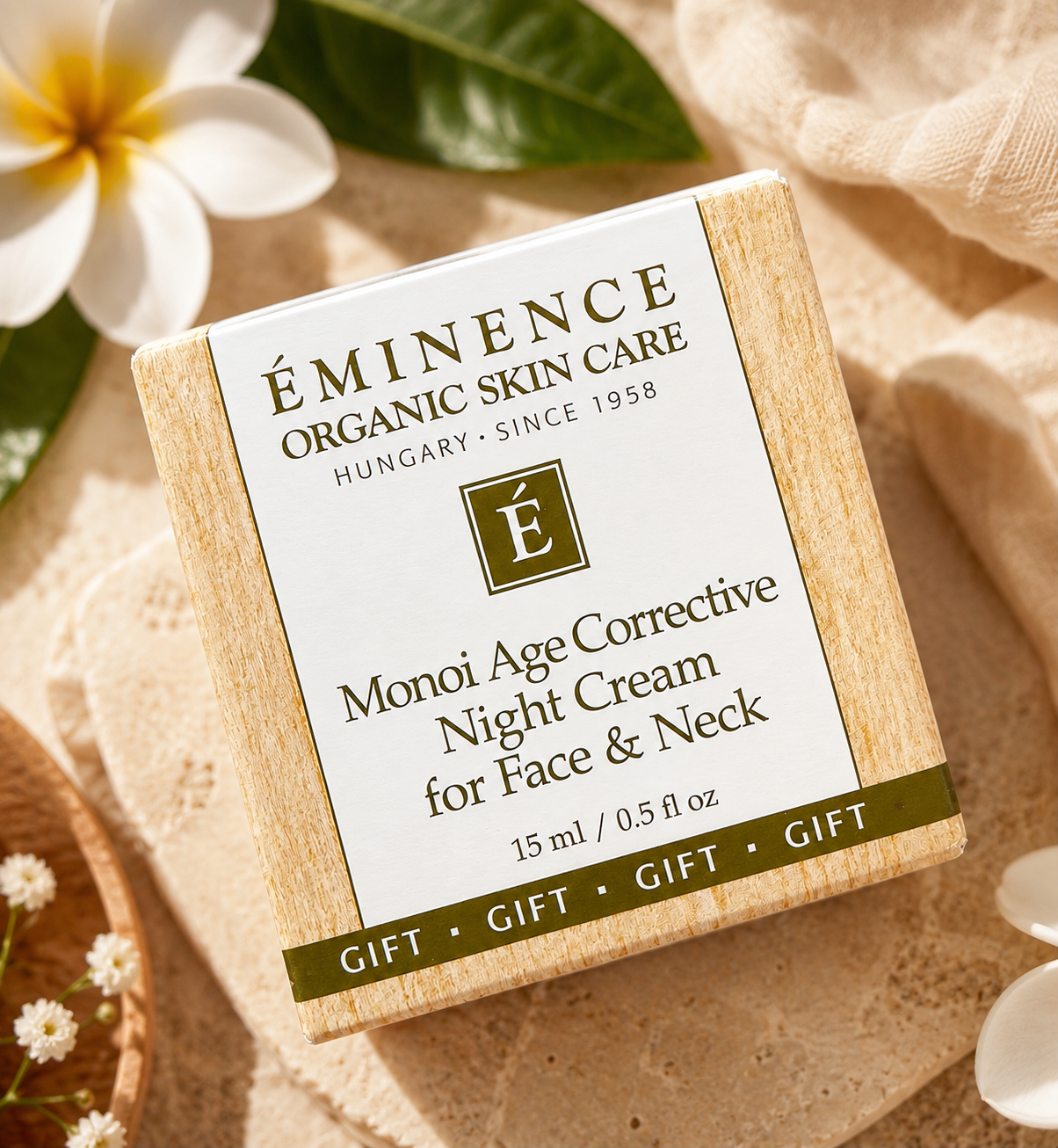Eminence Organic Skin Care Monoi Age Corrective Night Cream for Face & Neck (Travel/Mini - 15 ml / 0.5 fl oz)