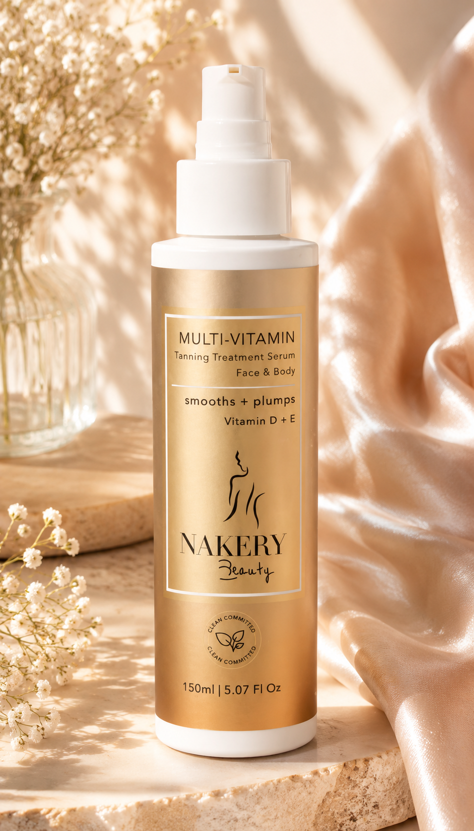 Nakery Beauty Multi-Vitamin Tanning Treatment Serum (5.07 fl oz / 150 mL)