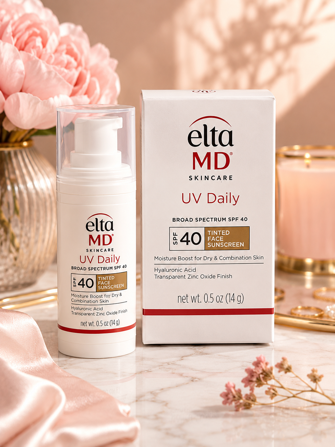 EltaMD UV Daily Tinted Broad Spectrum SPF 40 Face Sunscreen – 0.5 oz (14 g) Travel Size