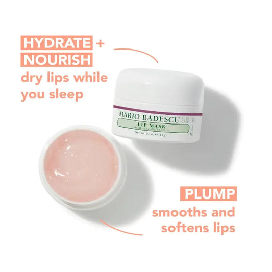 Mario Badescu Lip Mask with Acai & Vanilla – Deep Hydrating Overnight Lip Treatment – 0.5 oz