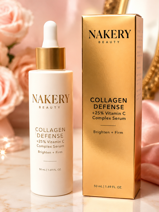 NAKERY Beauty Collagen Defense +25% Vitamin C Complex Serum 1.69 oz | Brightening & Firming Facial Serum