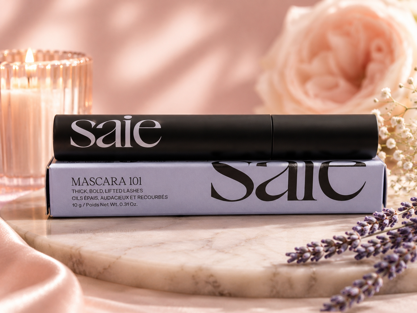 Saie Mascara 101 – Thick, Bold & Lifted Lashes Volumizing Mascara | 10 g / 0.31 oz