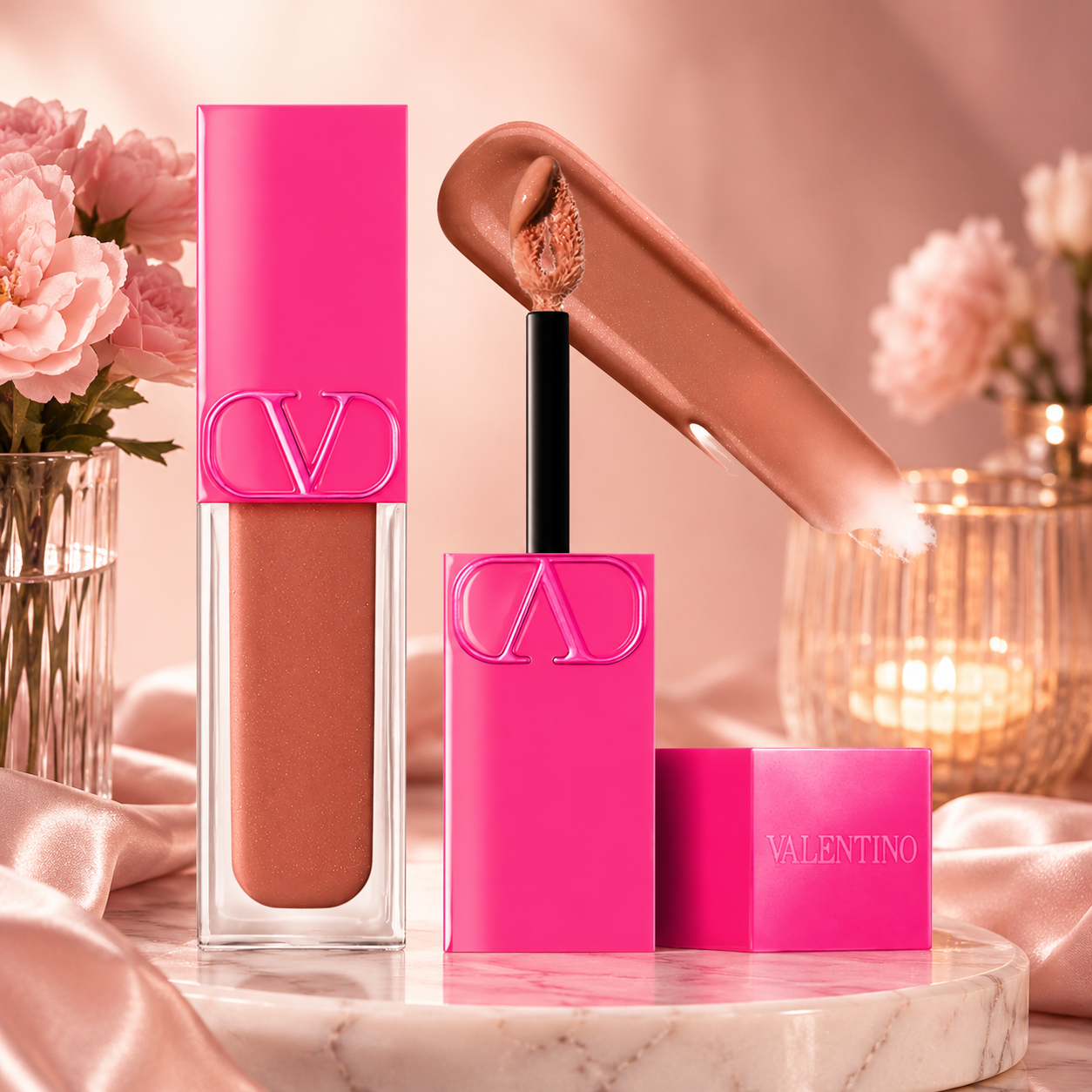 Valentino Puffer Gloss Instant Plump Lip Gloss – 6.5 mL / 0.2 fl oz (122A - Warm It Up)