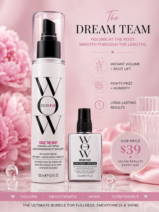 Color Wow Dream Team Hair Bundle | Raise the Root Thickening Spray + Dream Coat Extra Strength Anti-Frizz Treatment