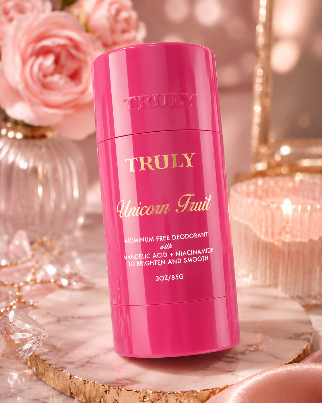 Truly Unicorn Fruit Aluminum-Free Deodorant with Mandelic Acid & Niacinamide | 3 oz