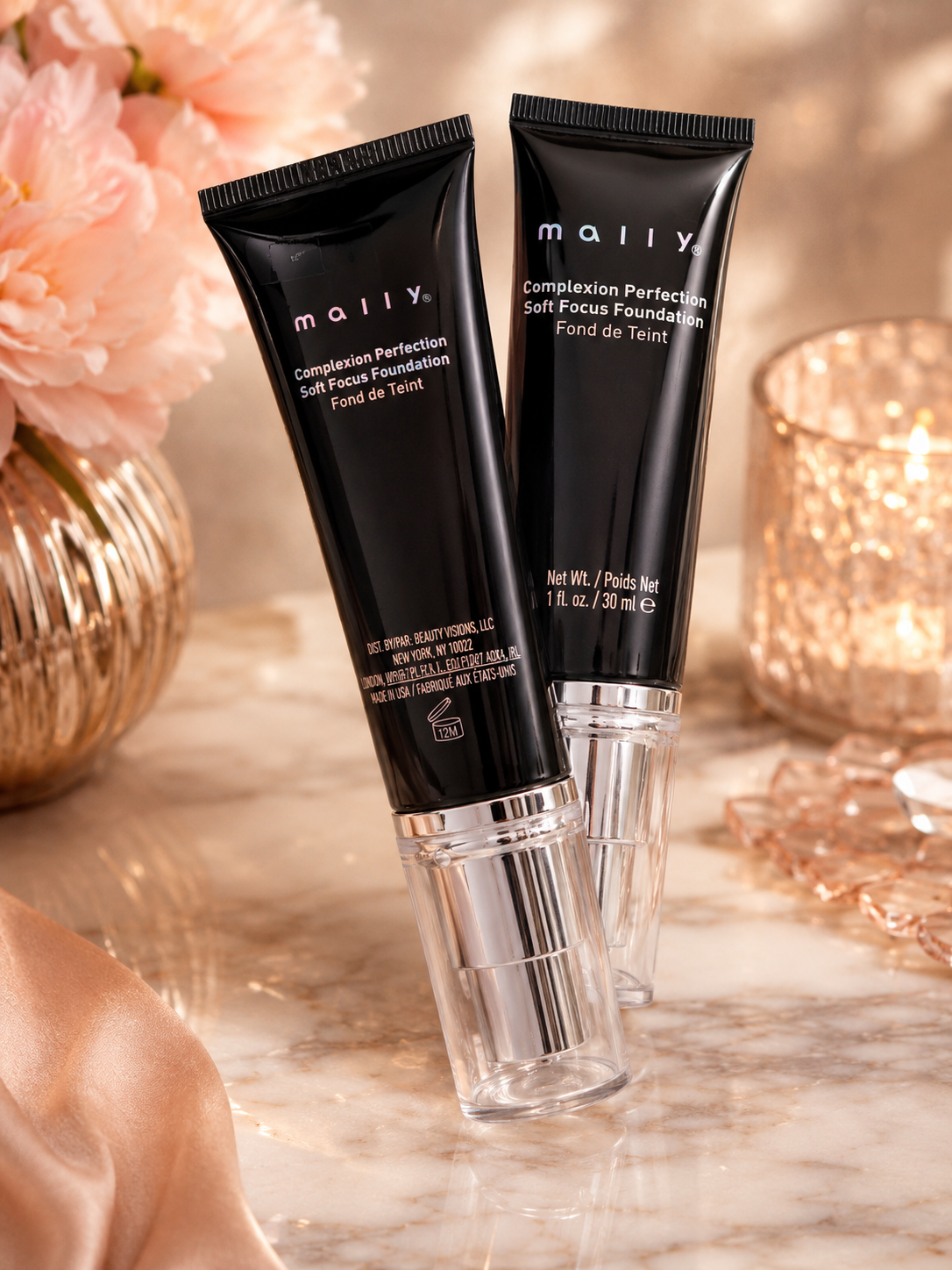 Mally Complexion Perfection Soft Focus Foundation – Full Coverage, Lightweight Foundation | Shade Light | 1 fl oz