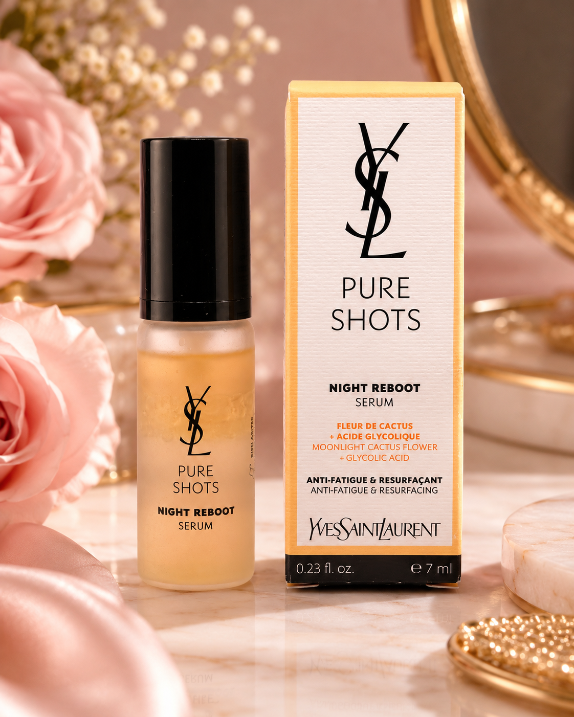 YSL Pure Shots Night Reboot Serum – 7 mL Travel Size