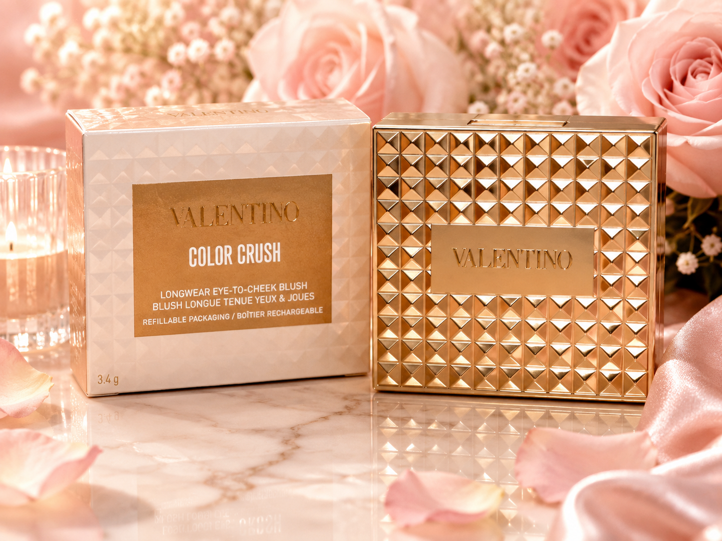 Valentino Beauty Color Crush Longwear Eye-to-Cheek Blush – 100R & 123R
