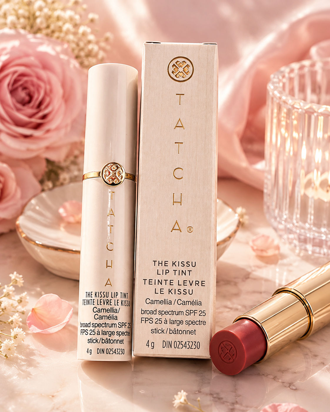 Tatcha The Kissu Lip Tint SPF 25 – Camellia 4g | Tinted Hydrating Lip Balm
