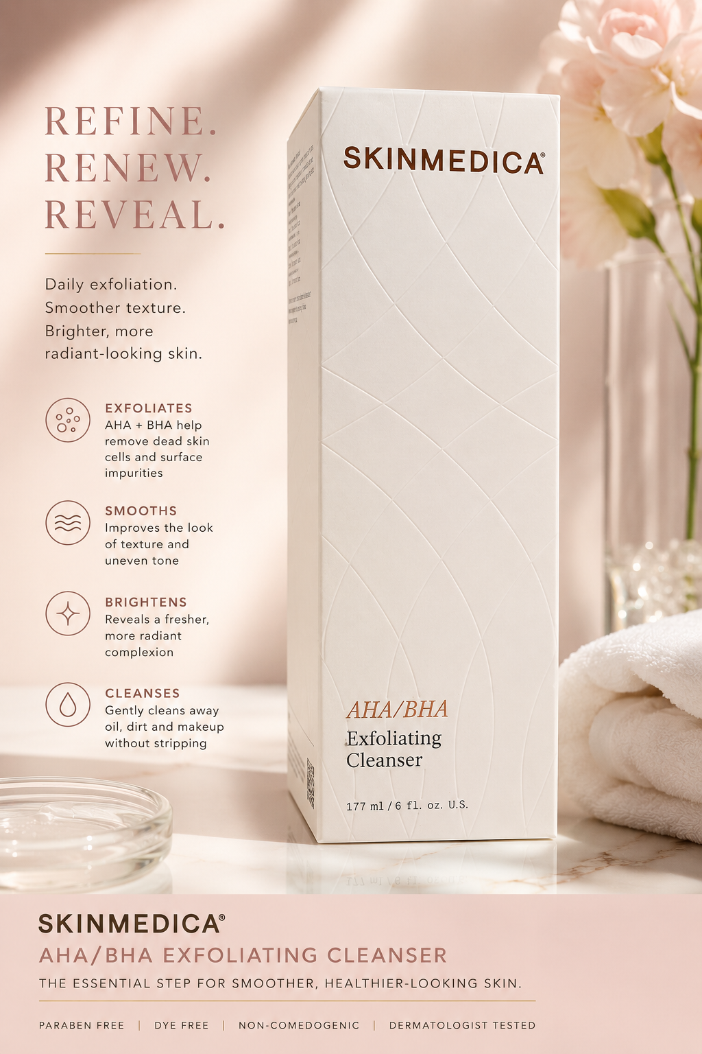 SkinMedica AHA/BHA Exfoliating Cleanser 6 oz | Smoothing & Resurfacing Face Wash