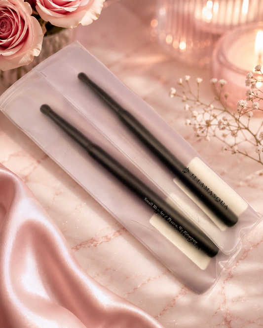 Illamasqua Small Blender Brush 2-Piece Bundle – Vegan Synthetic Detail Blending Brushes | Made in Italy