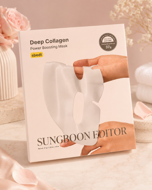 SUNGBOON EDITOR Deep Collagen Power Boosting Overnight Mask – 6 Count | Hydrating Korean Glass Skin Face Mask
