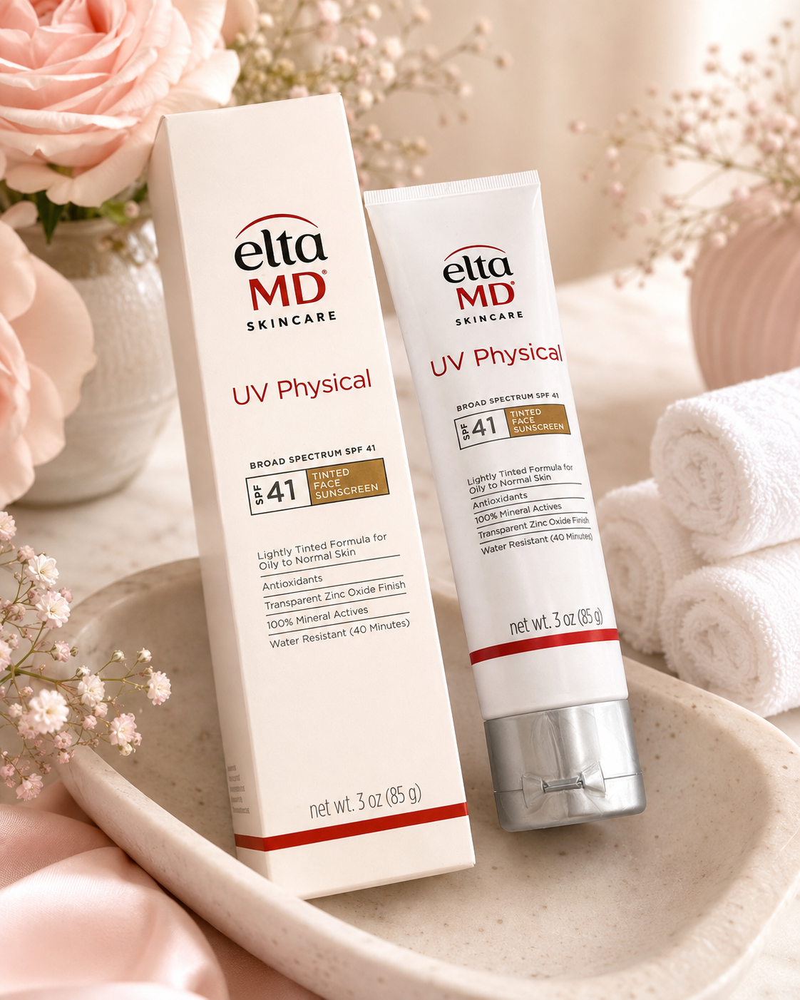 EltaMD UV Physical Broad-Spectrum SPF 41 Tinted Mineral Face Sunscreen – 3 oz