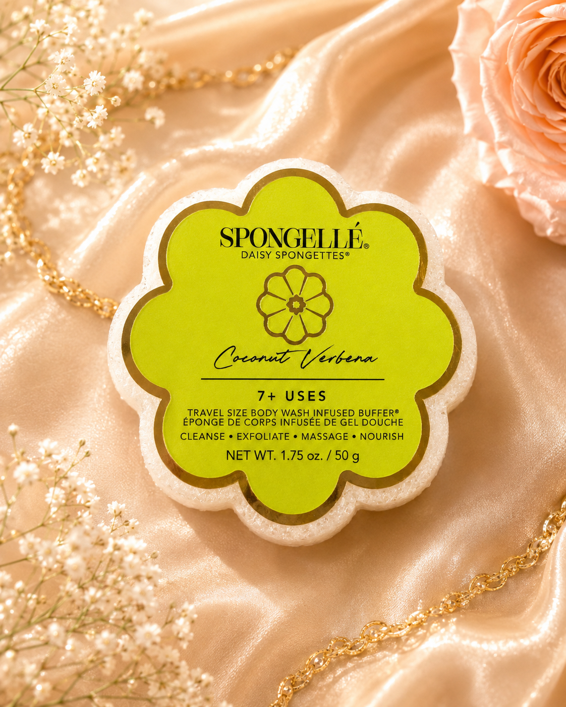 Spongellé Daisy Spongette Travel Body Wash Buffer 1.75 oz | Choose Your Scent