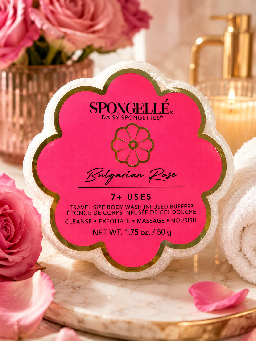 Spongellé Daisy Spongette Travel Body Wash Buffer 1.75 oz | Choose Your Scent